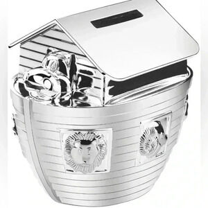 Maison Birks  Silver Toned Noah Ark Coin Bank Piggy Bank